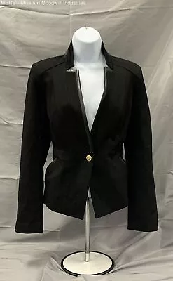Buy Anne Klein Women Black Faux Leather Trim Blazer Jacket - Size XS • 12.06£