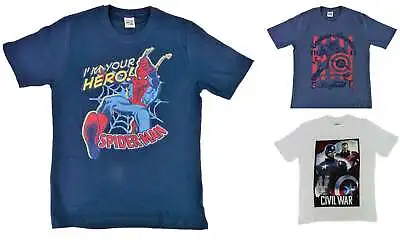 Buy Men’s Marvel Comics T-Shirts, Spiderman, Captain America, Iron Man • 8.99£