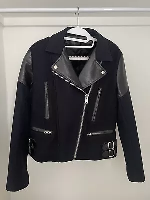 Buy Victoria Beckham Wool Leather Biker Jacket Women’s Size Small • 200£