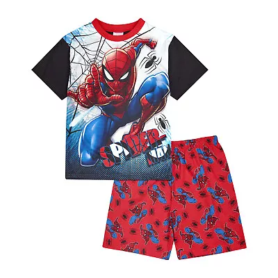 Buy Marvel Spiderman Official Boys Short Pyjamas, Summer Pjs, Age 2 To 12 Years • 11.95£