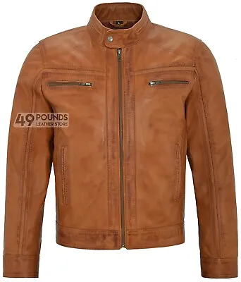 Buy RAGE Men's Real Leather Jacket Biker Motorcycle Style 100% Lambskin Leather 7862 • 49£