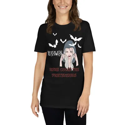 Buy Women's Short Sleeve Black Halloween Pretenders  Vampire Tshirt, Tee Shirt Top • 16.58£