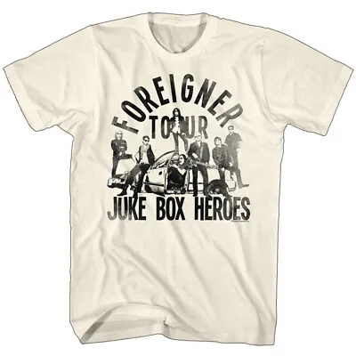 Buy Foreigner Tour Juke Box Heros Band Photo On Car Men's T Shirt Rock Music • 39.92£