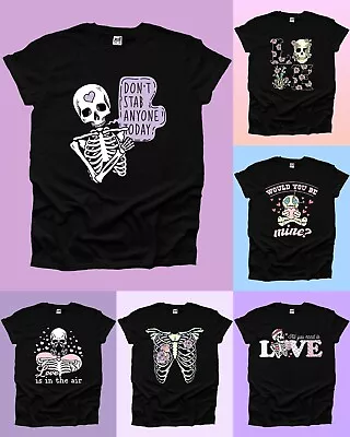 Buy Cute Psycho Skull Tshirt Men's Woman Valentine Goth Voodoo Funny Love Horror UK • 10.99£