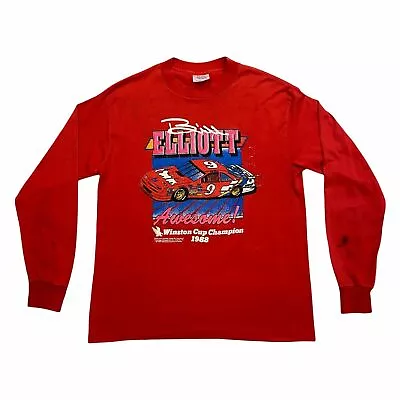 Buy Bill Elliott 1988 Champion Long Sleeve Tshirt | Vintage 80s Motorsports NASCAR • 45£
