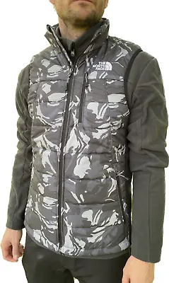 Buy The North Face Men's Hybrid Wadded Puffer Gilet Vest / Black Camo / RRP £100 • 39.99£