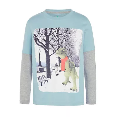 Buy T-rex Dinosaur Snowball Print John Lewis T.shirt Top (4, 5, 6 Yrs) Rrp £13-£15 • 3.99£