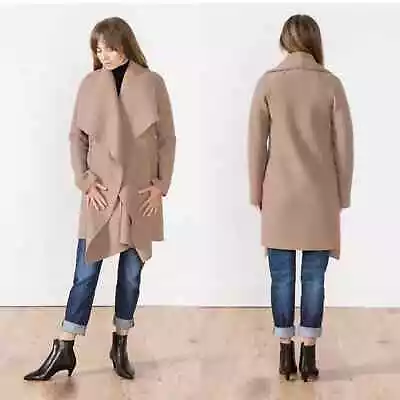 Buy Harris Wharf London Virgin Wool Draped Blanket Coat In Camel Tan Size US 8 • 337.80£