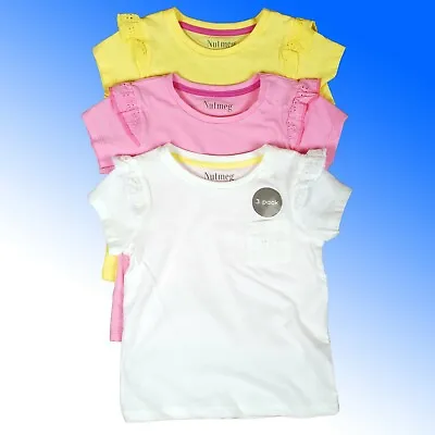Buy Girls Cotton T-Shirt Store Group 3 Pack  Rrp £7.50 Age 1 -8 Years NEW • 5.97£