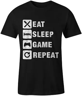 Buy Eat Sleep Game Repeat Gaming Gamer Tee T-Shirt Xbox Playstation Unisex • 9.49£