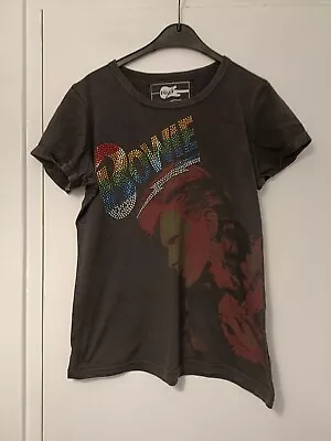 Buy Ladies Bowie T Shirt Dark Grey Size 12 Good Used Condition • 4£