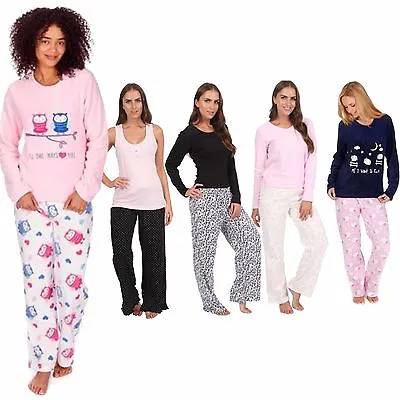 Buy Ex Chain Store Ladies Pyjamas Fleece Bottoms & Tops, Jersey Tops Bottoms 8-22 • 9.95£