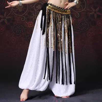 Buy Belly Dance Clothes Gypsy Costume Accessories Fringe Wrap Skirts Hip Scarf Belt • 73.18£