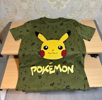 Buy Next Pokémon Pikachu Tshirt Size Medium / 14yrs Brand New Without Tags Green  • 8.99£