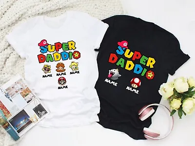 Buy Personalised Super Daddio Father Day T-Shirt, Dad Daddy Mario Luigi  Adults Top • 11.99£