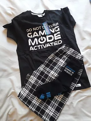 Buy The Pyjama Factory-Do Not Disturb Gaming Mode Activated-Short Pyjamas Black • 13£