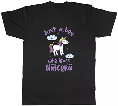 Buy Boy Who Loves Unicorn Mens T-Shirt Fairy Tale Horse Fantasy Pony Unisex Tee Gift • 8.99£