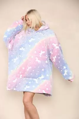 Buy Oversized Mens Ladies Teens Unisex Hoodie Blanket Warm Fleece Hooded Sherpa Soft • 12.99£