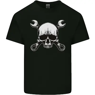 Buy Spanner Skull Mechanic Car Biker Motorbike Mens Cotton T-Shirt Tee Top • 9.99£