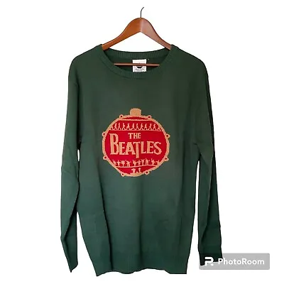 Buy The Beatles Sweater Green M Medium Ugly Christmas Holiday Gift Music Group Band • 61.76£