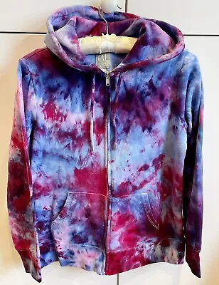 Buy BNWOT Gap Hooded Zip Top - Ice Dyed - Pinks Blues Size M/UK12-14 Hoodie Pockets • 27.50£