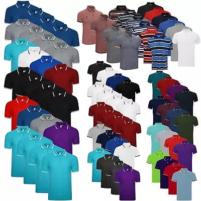 Buy New Mens Polo Shirt Short Sleeve Pack Of 4Plain Pique Top Designer TShirt • 19.99£