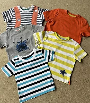 Buy Summer Short Sleeve T-shirts Bundle 12 - 18 Months Orange Yellow Star Rock • 5£