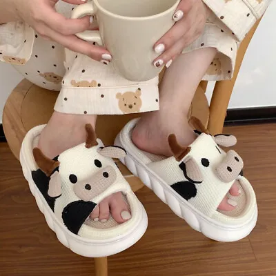 Buy Kawaii Cow Frog Slippers Cute Animal House Slippers For Adults Home Shoes • 10.28£