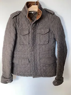 Buy Levis Lady Style Brown Tweed Quilted Fitted Field Jacket Size S • 4.99£