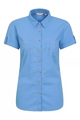 Buy Mountain Warehouse Coconut Ladies Shirt 100% Cotton Short Sleeve Zipped Pocket • 19.99£