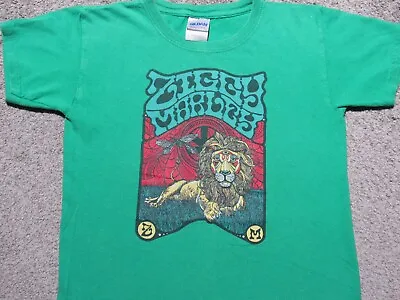 Buy ZIGGY MARLEY Lion & Dragonfly T-SHIRT Youth SMALL Green Third Eye Psychedelic S • 7.87£