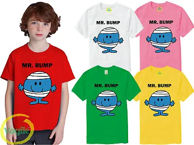 Buy Mr Bump Adults / Kids T-shirt Mr Men Face Funny Costume Blue Top • 8.99£