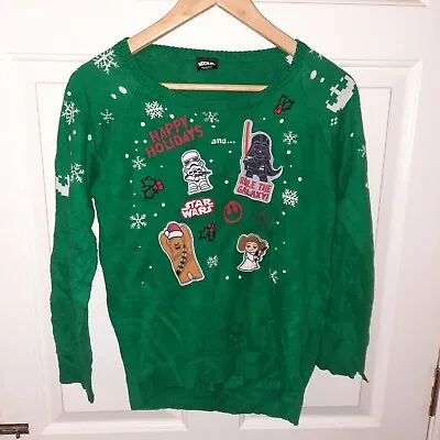 Buy Boy's Star Wars Green Christmas Jumper XL Pit To Pit 17 Inches • 12£