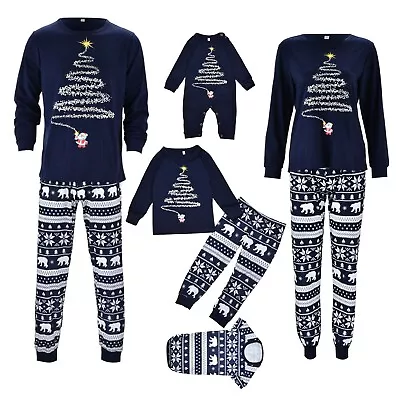 Buy Family Holiday Pajamas Button Up Family New Year Autumn Winter Christmas Leisure • 24£