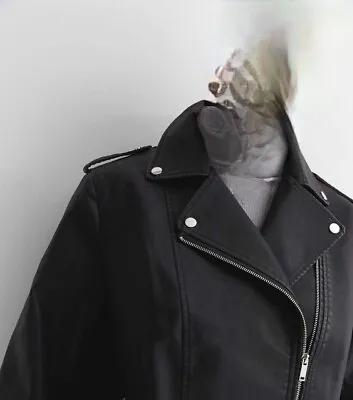 Buy New. Ladies Leather-Look Biker Style Jacket .size UK 6 EU 34 • 22.50£