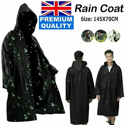 Buy Waterproof Raincoat Poncho Reusable Plastic Adult Camping Festival Rain Coat • 4.10£