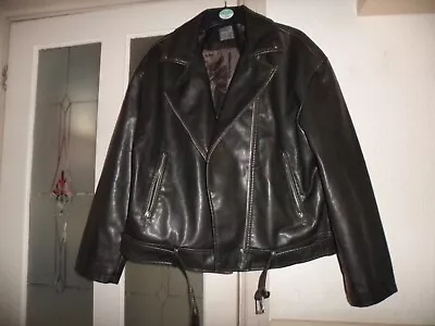 Buy Primark Brown Faux Leather Jacket 12-14 • 1.50£