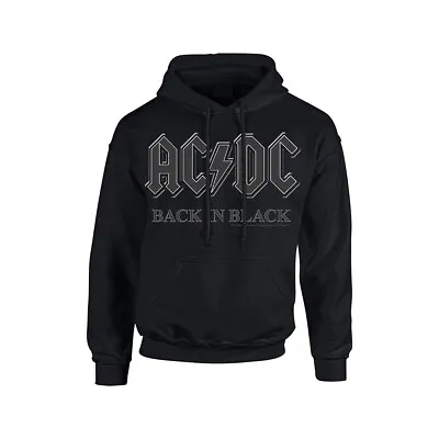 Buy AC/DC Back In Black Angus Young Brian Johnson Official Hoodie Hooded Top • 48.87£