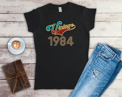 Buy Vintage 1984 40th Birthday Ladies Fitted T Shirt Small-2XL • 11.24£