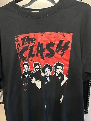 Buy  The Clash  Red Band Photo T-Shirt  Vintage - Size L - Black *MINT* Made In USA • 14.95£