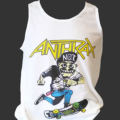 Buy Anthrax Metal Rock T-SHIRT Vest Top Unisex White S-2XL • 13.99£