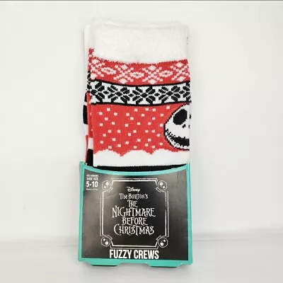Buy Nightmare Before Christmas Jack Skellington Fuzzy Unisex Crew Socks Size  5-10 • 11.37£