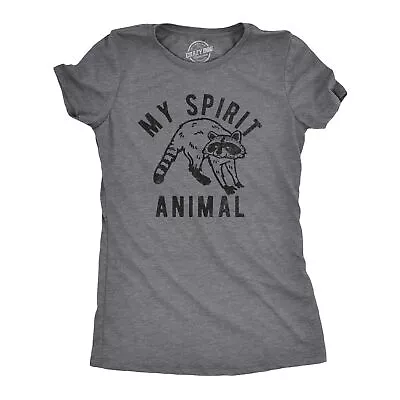 Buy Womens My Spirit Animal Raccoon T Shirt Funny Sarcastic Joke Tee For Ladies • 12.41£