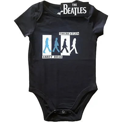 Buy The Beatles 'Abbey Road Colours Crossing' (Black) Baby Grow - NEW & OFFICIAL! • 14.89£