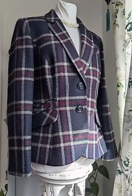 Buy Phase Eight Heritage British Tweed By Moon Wool Hacking Jacket Blazer Sz16   • 30£