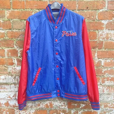 Buy Obey Posse Varsity Jacket Men’s XL Baseball Button Snap Blue Red Propaganda  • 59.99£