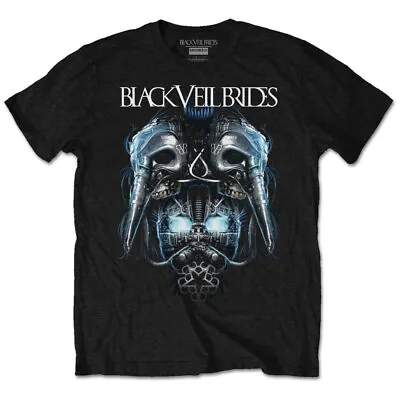 Buy BLACK VEIL BRIDES - Unisex T- Shirt -   Metal Mask -   Black  Cotton  • 13.99£