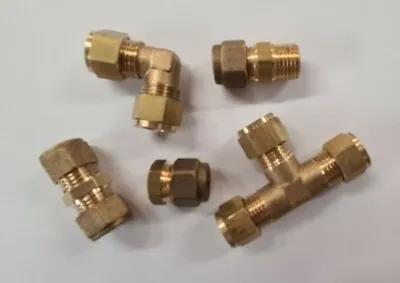 Buy 8mm Yorkshire Type Copper Tube Pipe Brass Compression Fittings Plumbing Gas • 2.99£