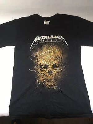 Buy Metallica Gold Skull T-shirt 2008 Official Merch Gildan Size Small • 16.99£