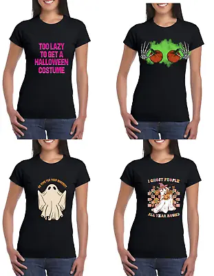 Buy Halloween Novelty Funny Ladies T-Shirt • 12.99£